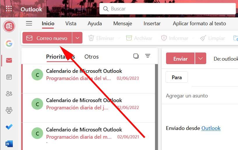Correo nuevo outlook