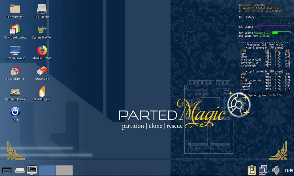 Parted Magic - Escritorio