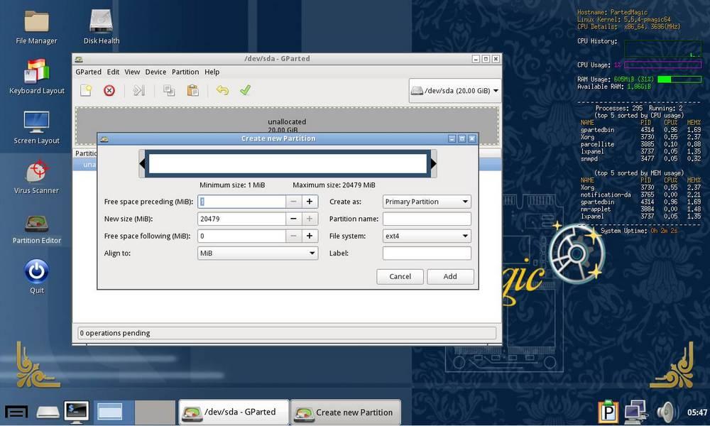 Parted Magic - GParted