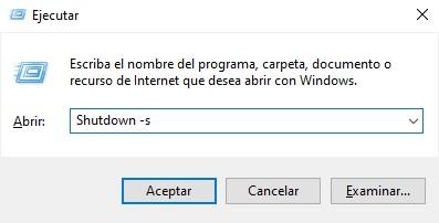comando shutdown -s