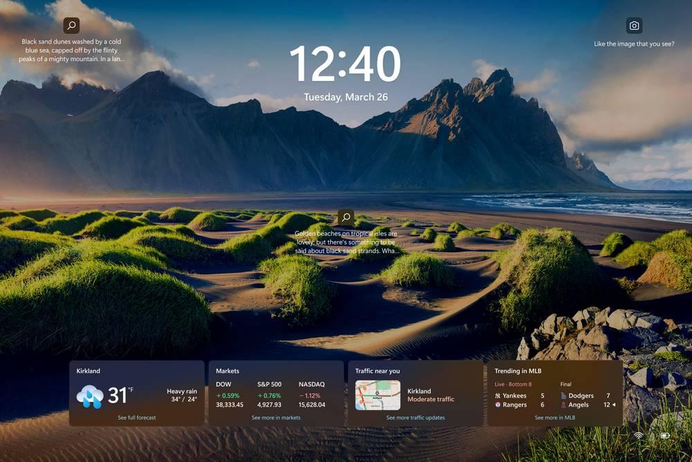 Widgets pantalla de bloqueo de Windows 11