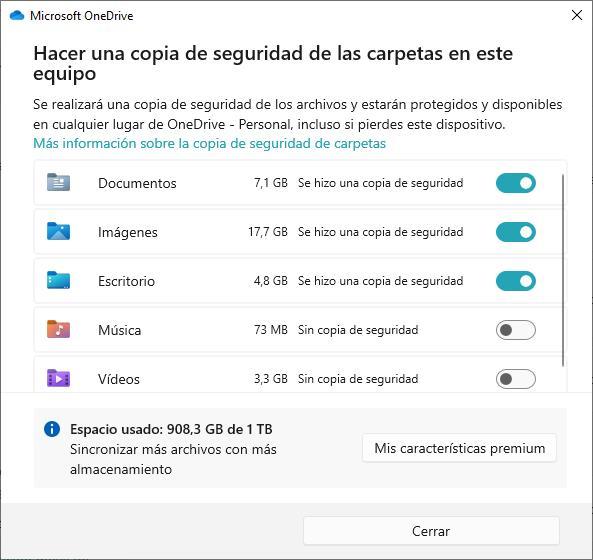 Desactivar copia automática OneDrive