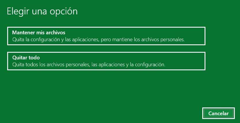 recuperar windows opciones