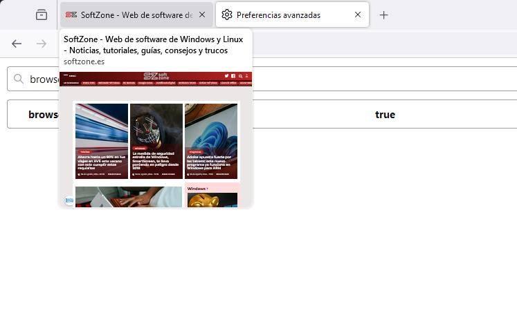 Firefox 129 vista previa de las pestañas