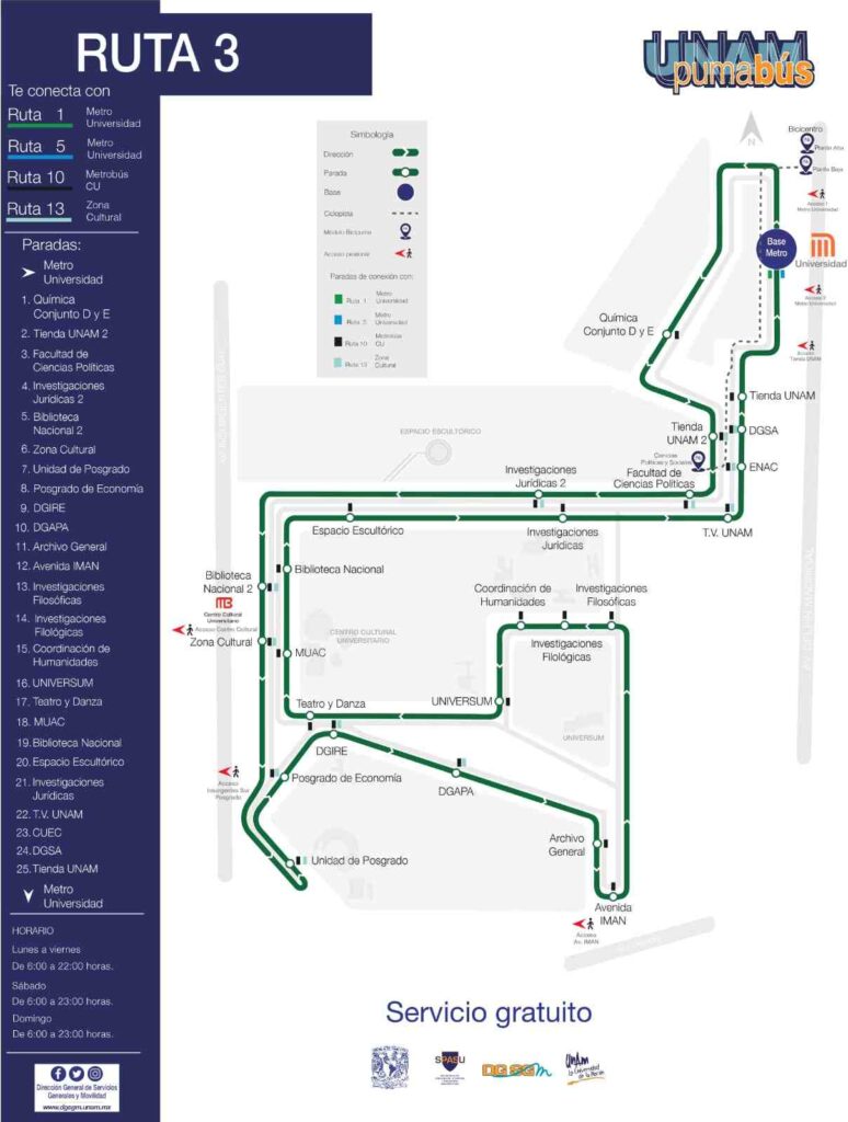 ¿Conoces el Pumabus? Las rutas del servicio de transporte de la UNAM pueden ayudarte a trasladarte más rápido.